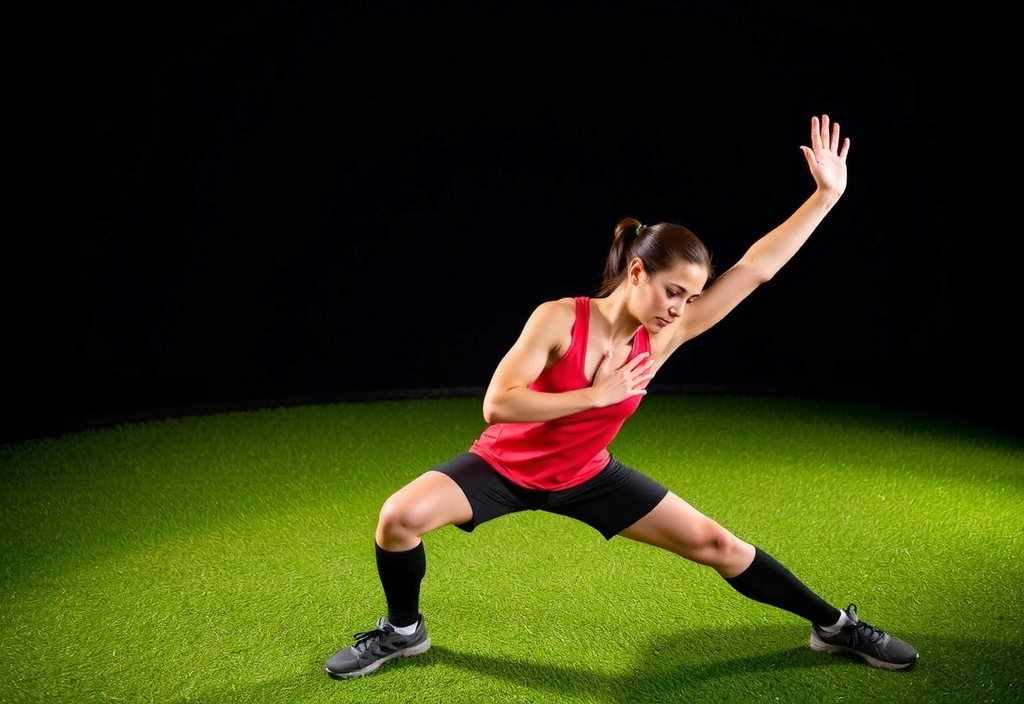 Eine Person dehnt sich nach dem Sport.